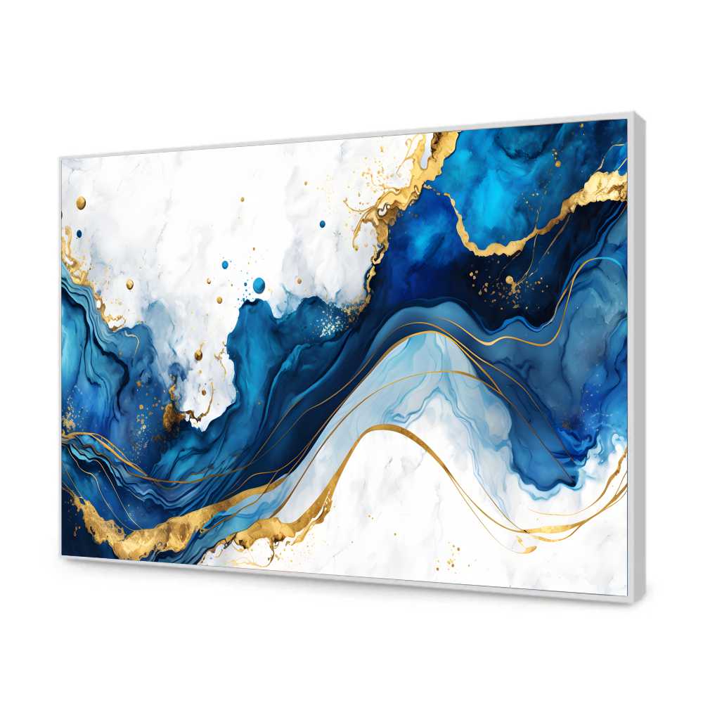Quadro Decorativo Abstrato Azul Liquido